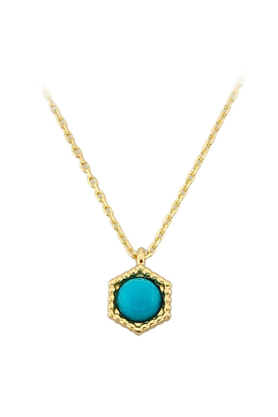 Altın Firuze Taşlı Kolye