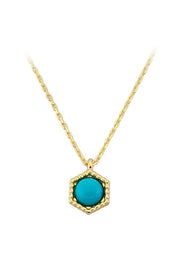 Altın Firuze Taşlı Kolye