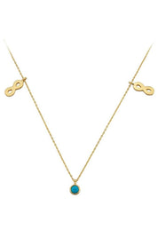 Altın Firuze Taşlı Sonsuzluk Kolye