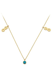 Altın Firuze Taşlı Sonsuzluk Kolye