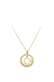 Altın Halka Ay Yıldız Kolye