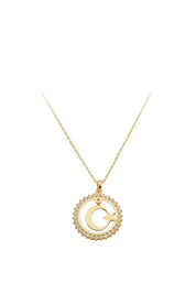 Altın Halka Ay Yıldız Kolye