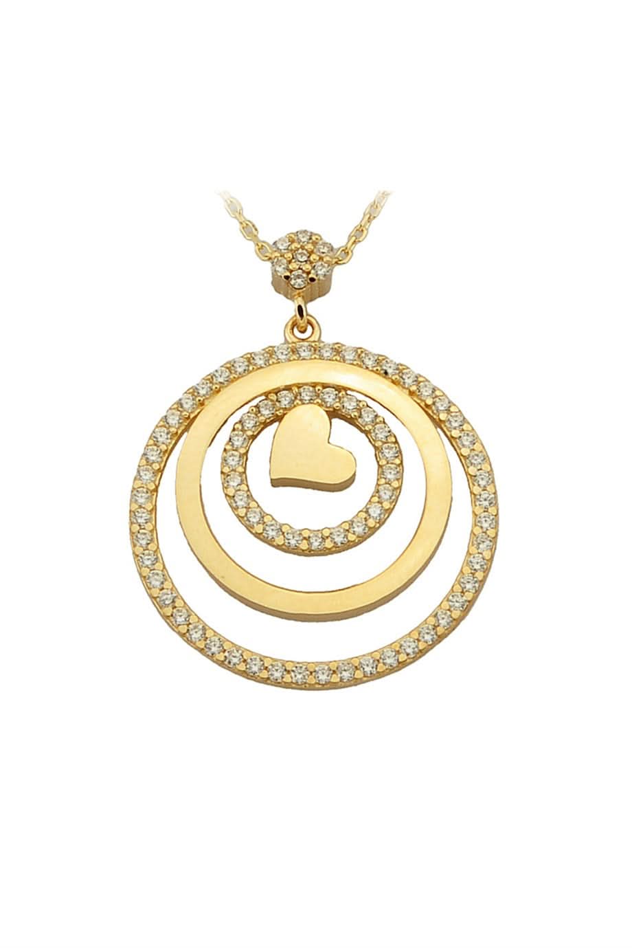 Altın Halka Kalp Kolye