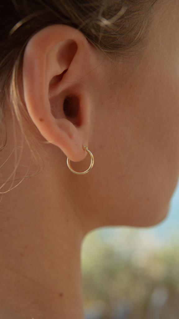 Gold Hoop Earrings 1Cm Diameter