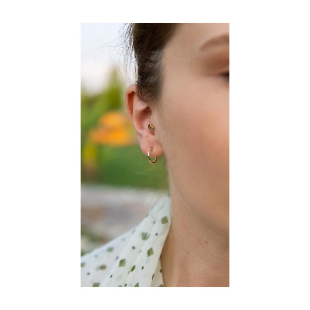 Altın Halka Küpe 1cm Çap