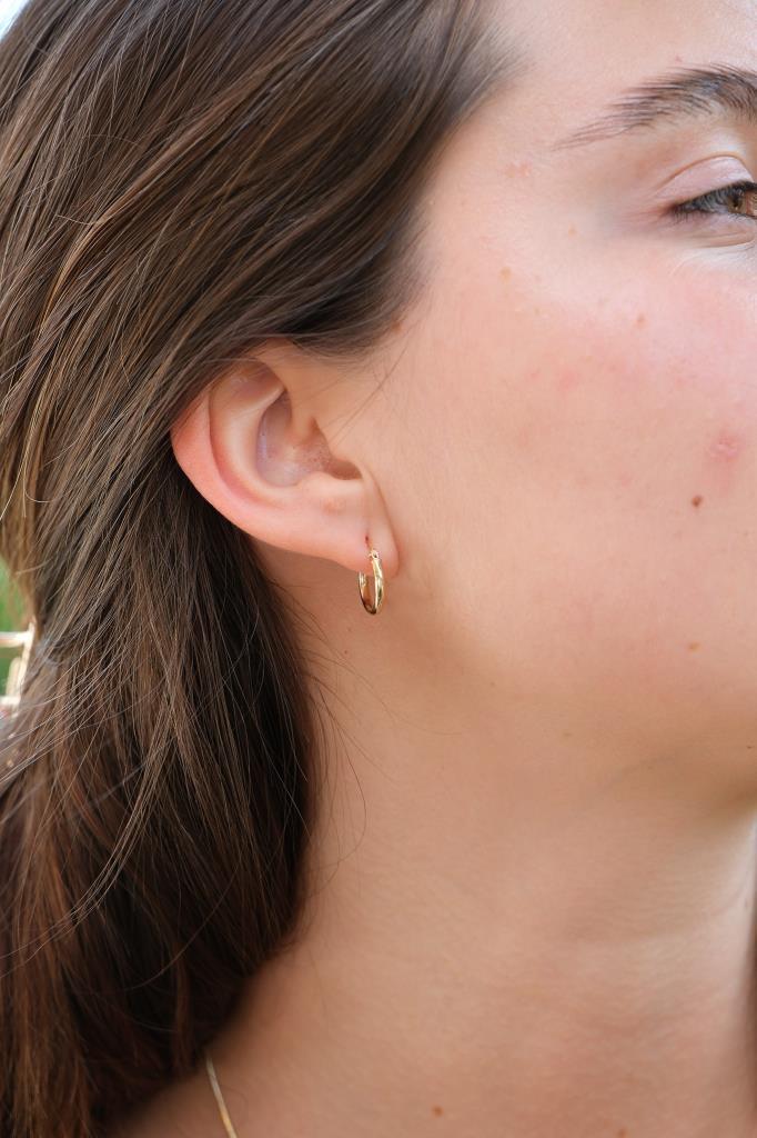 Gold Ring Earrings In Diameter 1.2 Cm