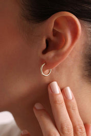 Gold Ring Earrings In Diameter 1.2 Cm