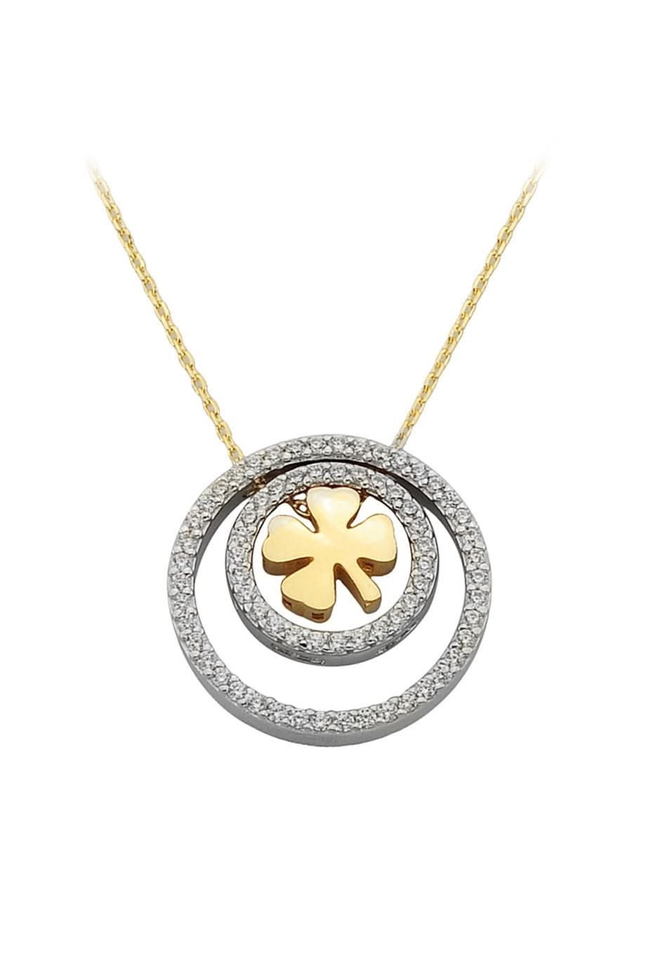 Altın Halka Yonca Kolye