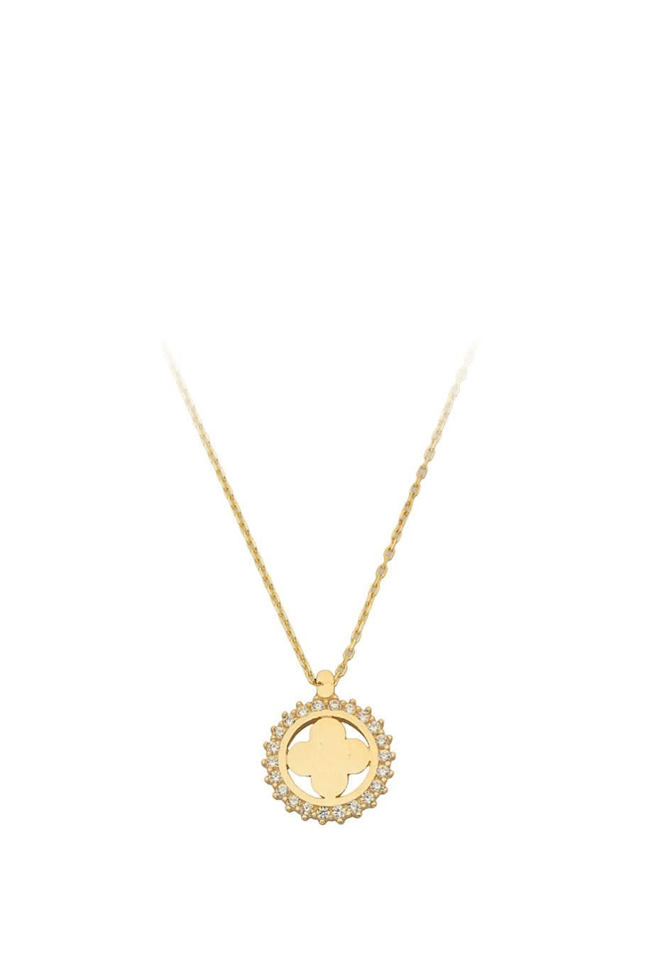 Altın Halka Yonca Kolye