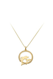 Altın Halka Yunus Kolye