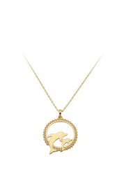 Altın Halka Yunus Kolye