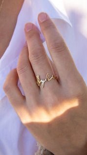 Gold Name Ring