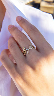 Gold Name Ring