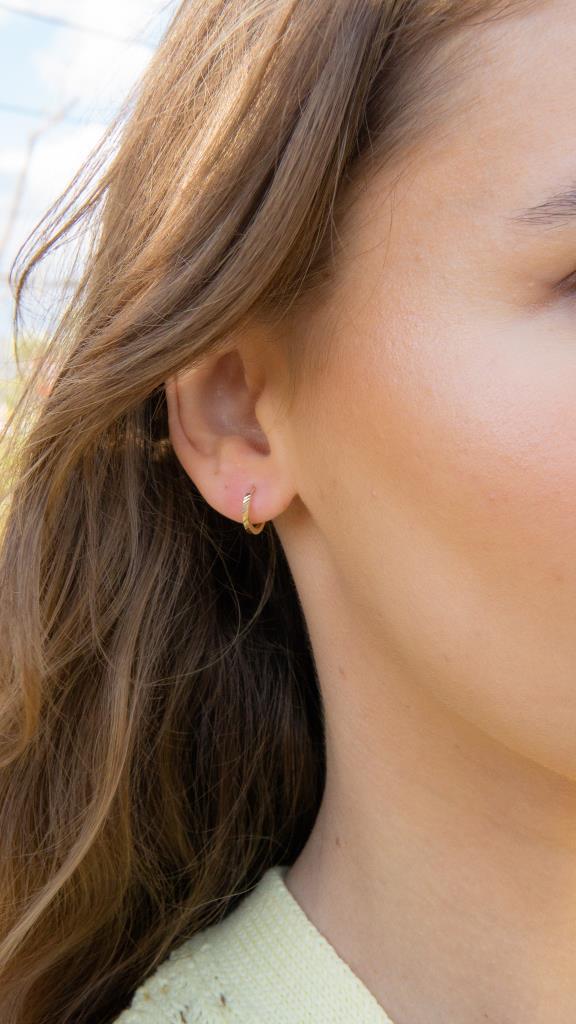 Gold Mini Stud Hoop Earrings