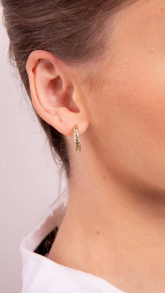 Gold Pen Hoop Earrings