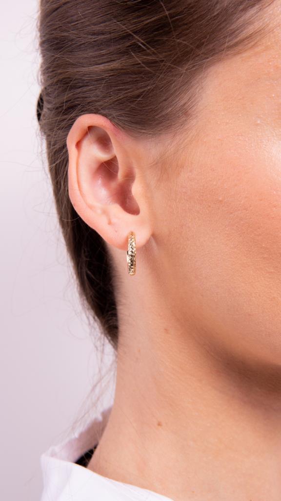 Gold Pen Hoop Earrings