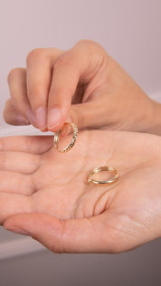 Gold Pen Hoop Earrings