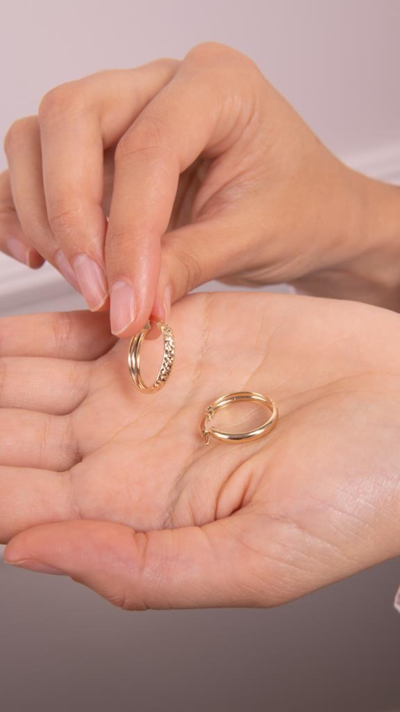 Gold Pen Hoop Earrings