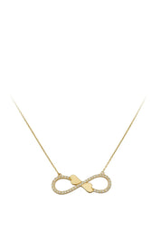 Altın Kalp Detaylı Sonsuzluk Kolye