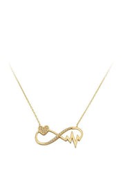 Altın Kalp Ritimli Sonsuzluk Kolye