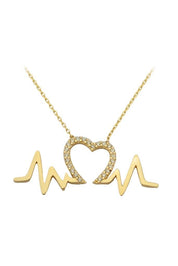 Altın Kalp Ritmi Kolye