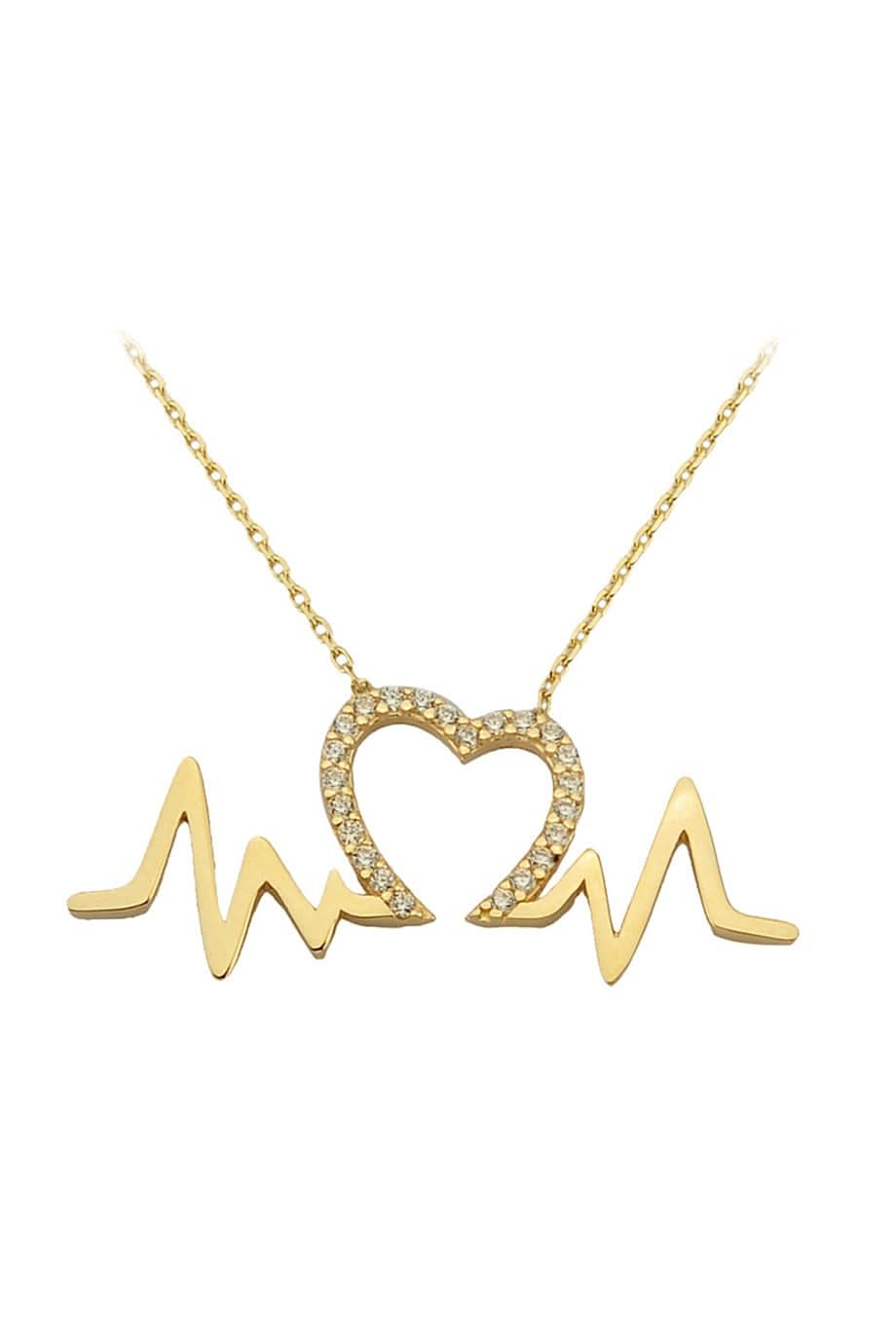 Altın Kalp Ritmi Kolye