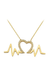 Altın Kalp Ritmi Kolye