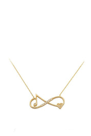 Altın Kalp Ve Nota Detaylı Sonsuzluk Kolye