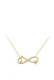 Altın Kalp Ve Nota Detaylı Sonsuzluk Kolye