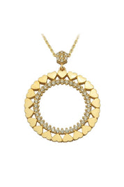 Altın Kalpli Halka Kolye