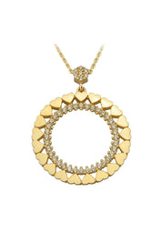 Altın Kalpli Halka Kolye