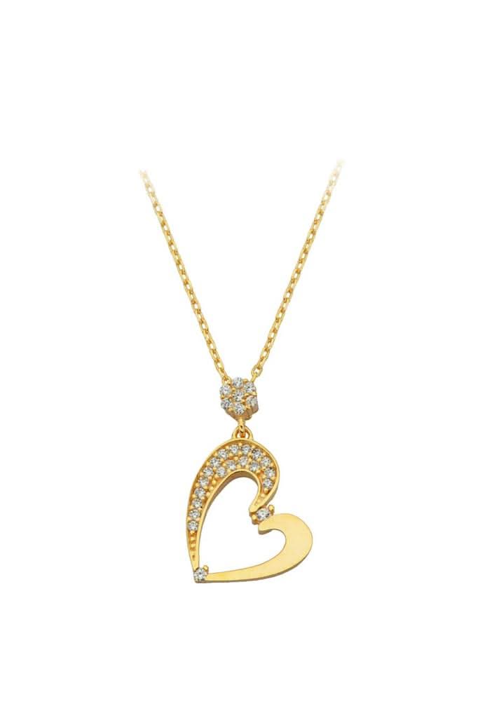 Altın Kalpli Kolye
