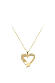 Altın Kalpli Kuyruklu Yıldız Kolye