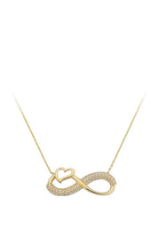 Altın Kalpli Sonsuzluk Kolye