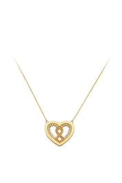 Altın Kalpli Sonsuzluk Kolye