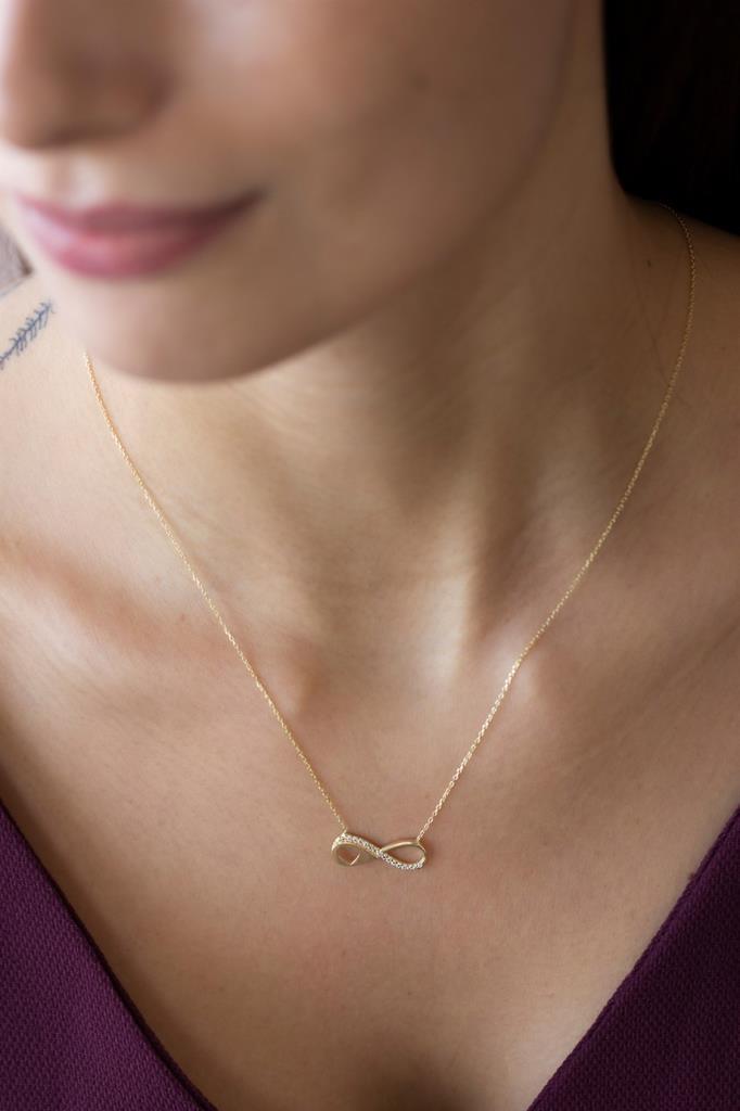 Gold -Hearted Infinity Necklace