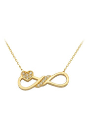 Gold -Hearted Infinity Necklace