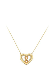 Altın Kalpli Sonsuzluk Kolye