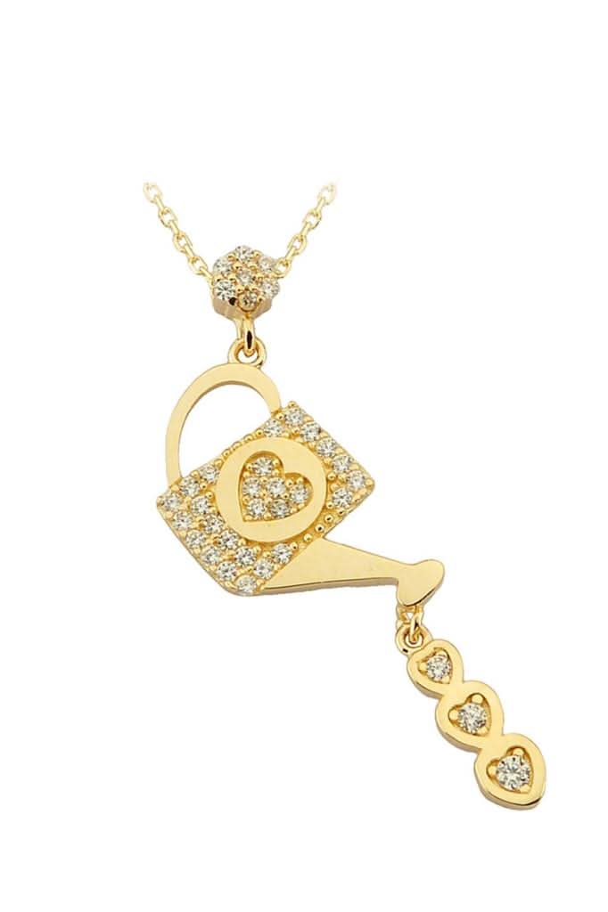 Altın Kalpli Sulama İbriği Kolye