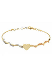 Altın Kalpli Tasarım Bilezik