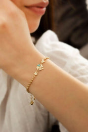 Altın Kalpli Yonca Bileklik