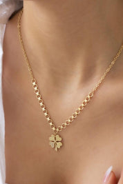 Golden -Hearted Clover Necklace