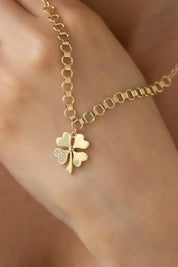 Golden -Hearted Clover Necklace