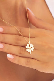 Golden -Hearted Clover Necklace