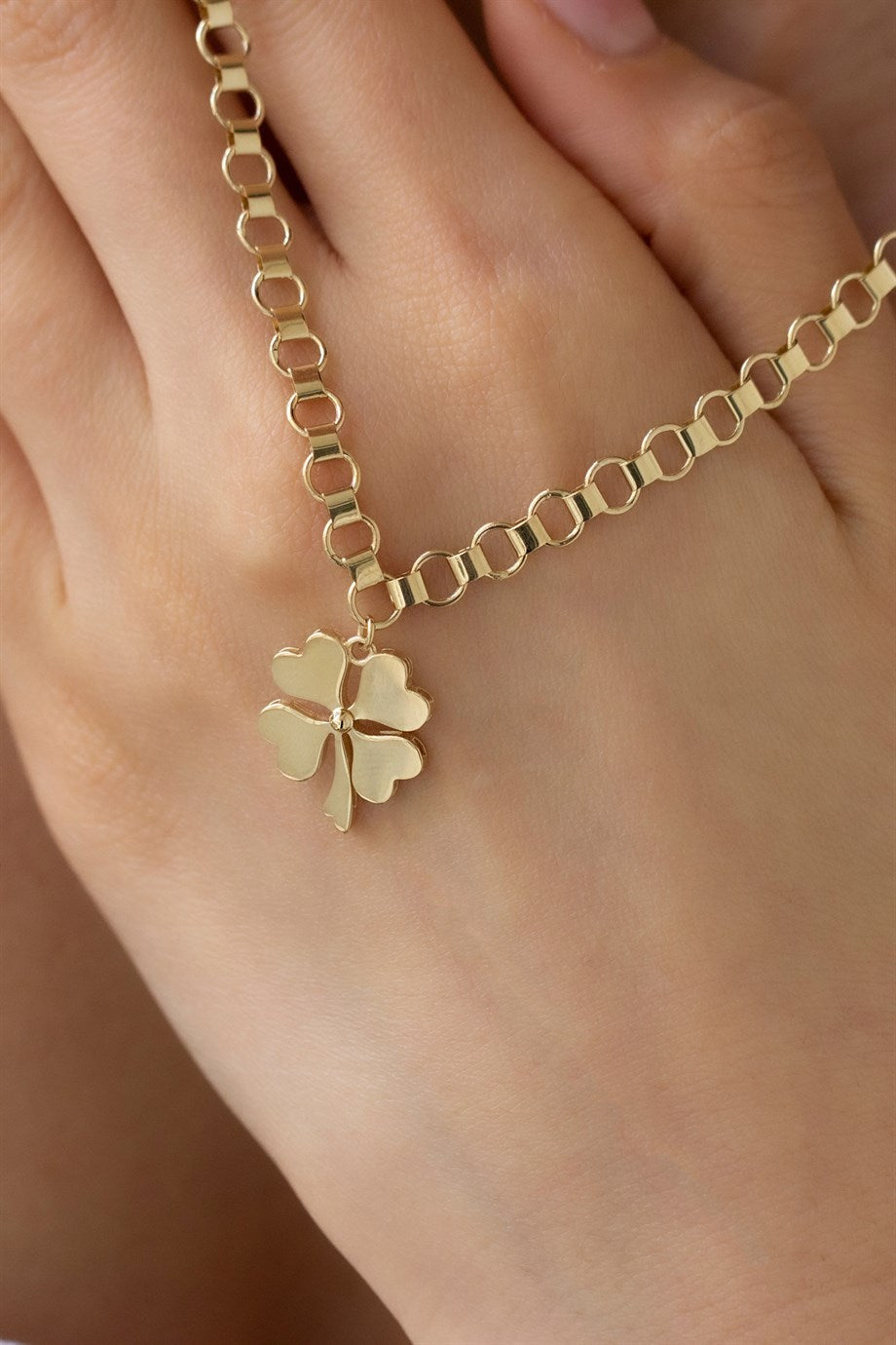 Golden -Hearted Clover Necklace