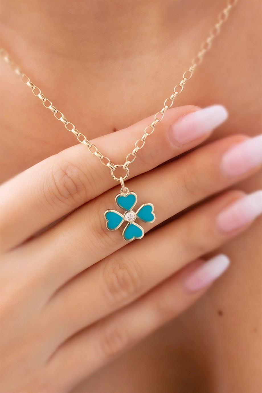 Golden -Hearted Clover Necklace