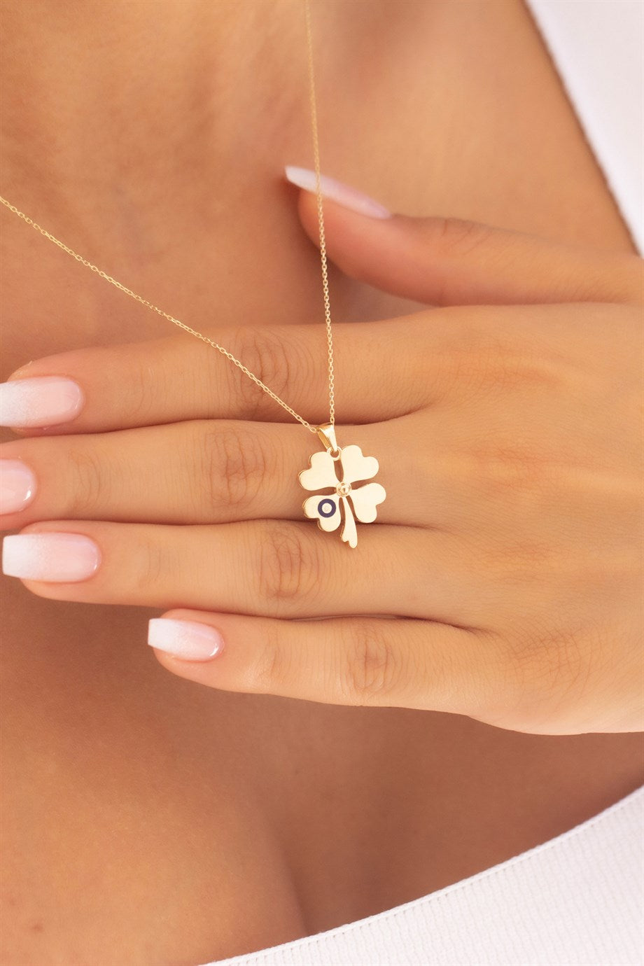 Golden -Hearted Clover Necklace