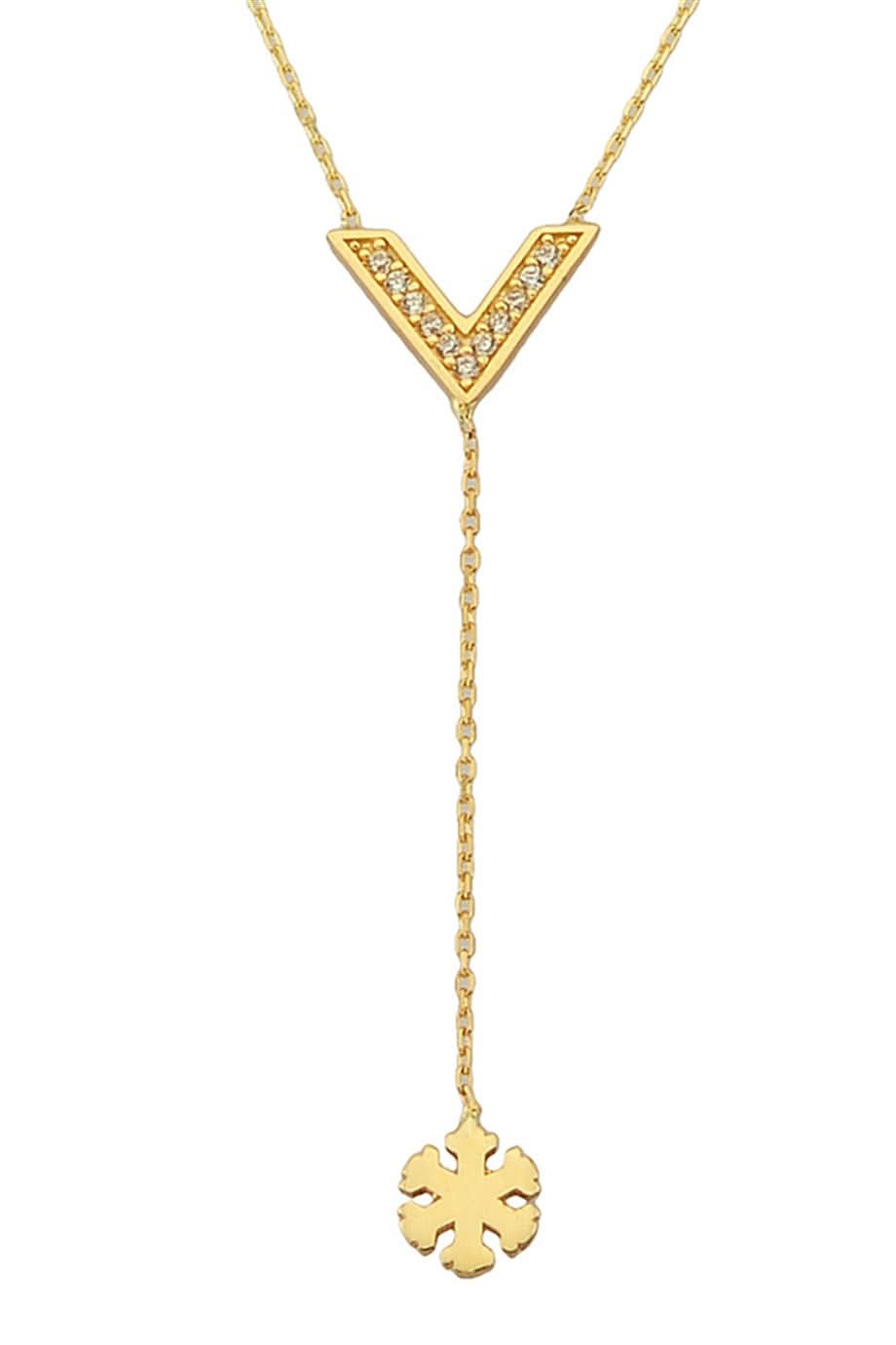 Altın Kar Tanesi Kolye