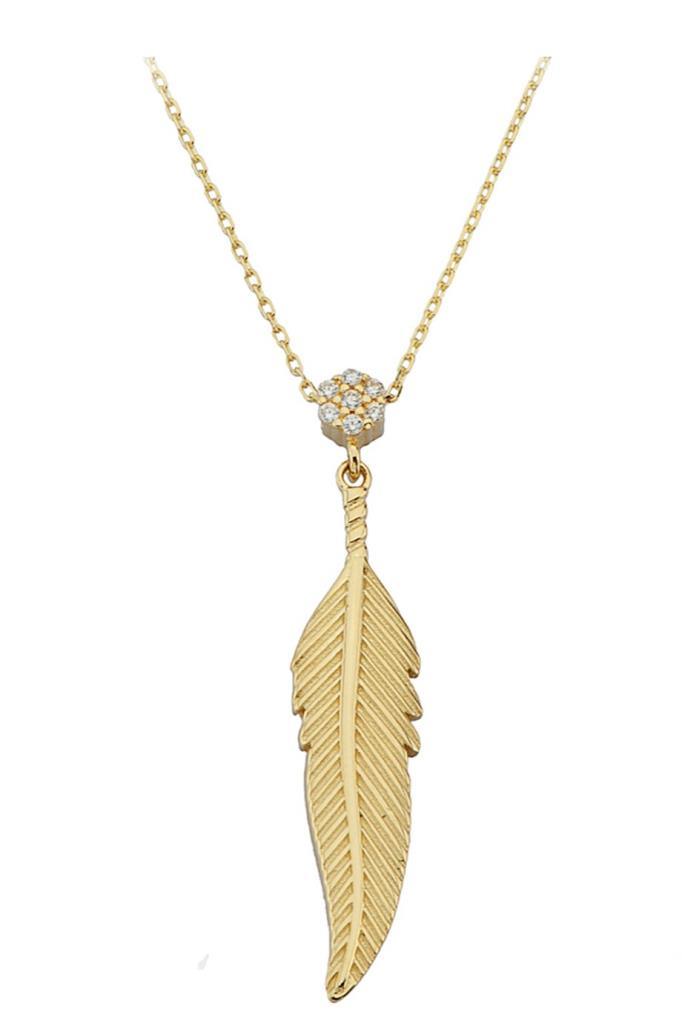 Golden Feather Necklace