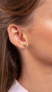 Gold Pole Star Earrings